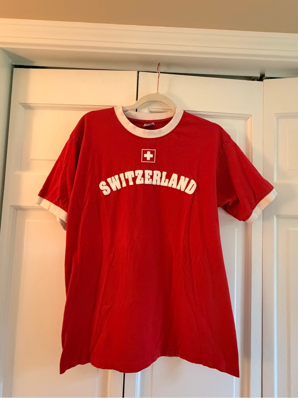 Vintage Switzerland Red Ringer Tee - Unisex